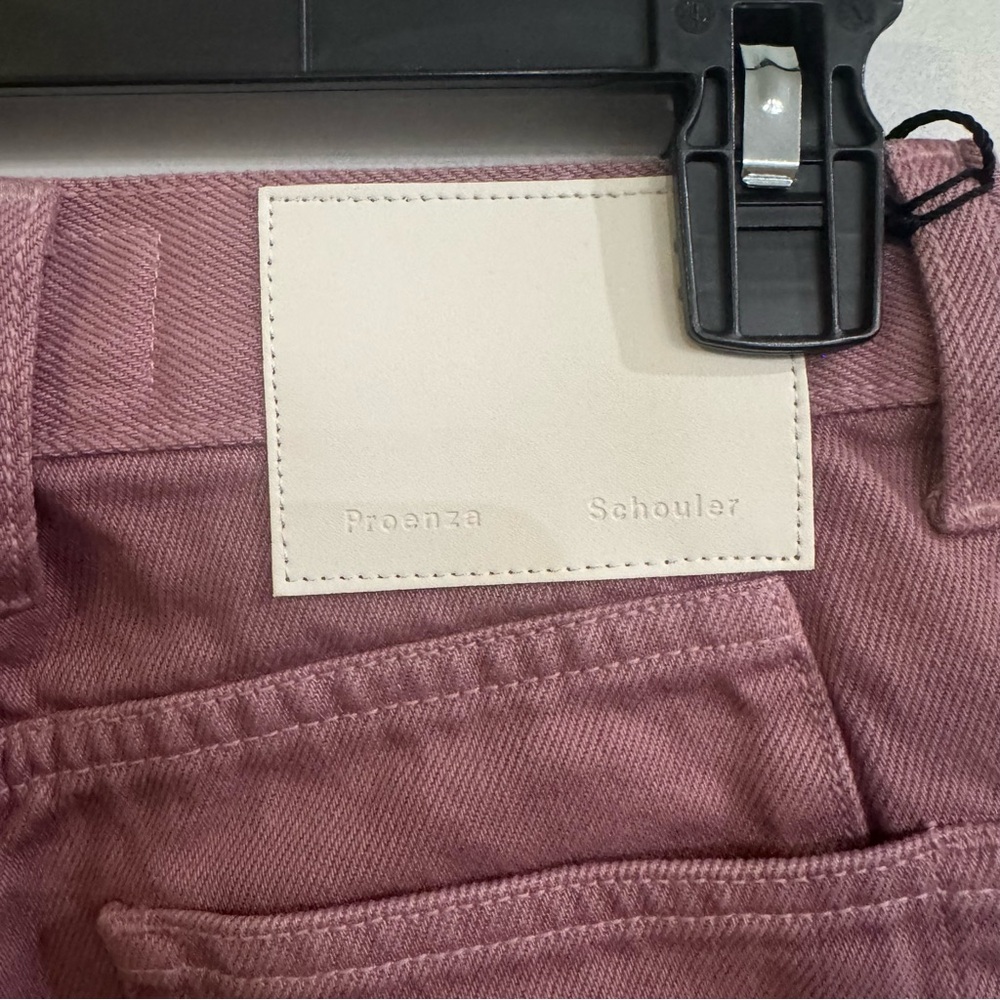 Proenza Schouler White Label Washed Denim Cropped Stovepipe Jeans in Pink - Picture 10 of 13